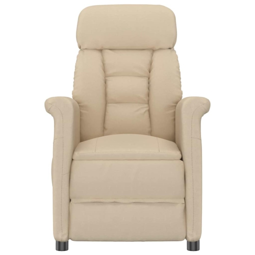 Fauteuil de massage vidaXL crème 70,5 x 96,5 x 95 cm tissu et métal