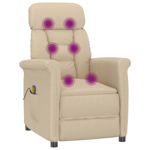 Fauteuil de massage vidaXL crème 70,5 x 96,5 x 95 cm tissu et métal