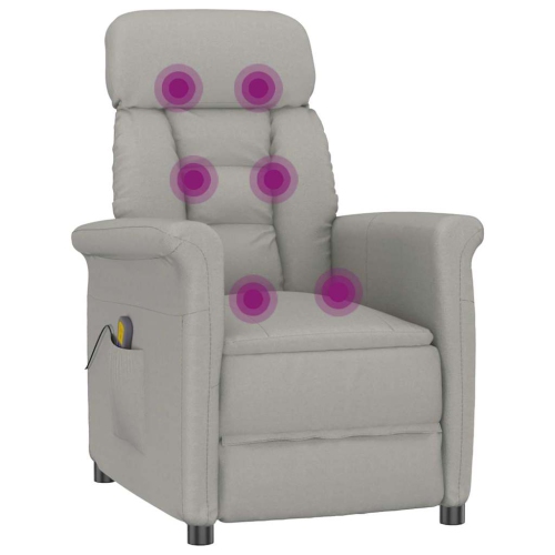 Fauteuil de massage vidaXL gris pâle 70,5 x 96,5 x polyester 95 cm