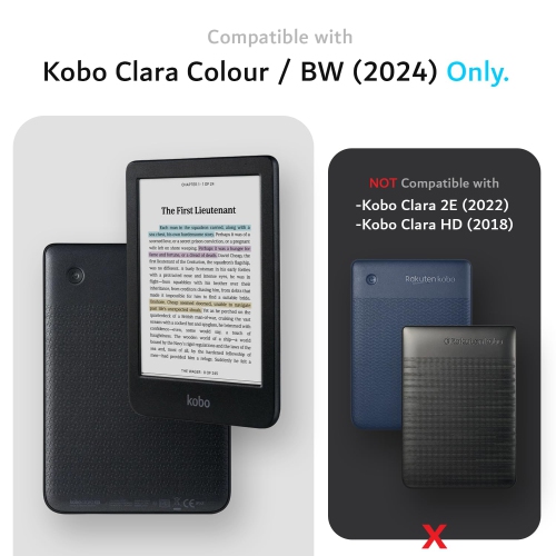 TUDIA SKN FLIP V2 for Kobo Clara BW/Colour Case 2024 - Glitter Gray