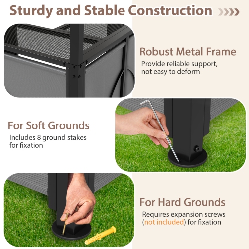 Gymax 3-Piece Outdoor BBQ Canopy w/ Bar Table & 2 Foldable Bar Chairs Set for Patio