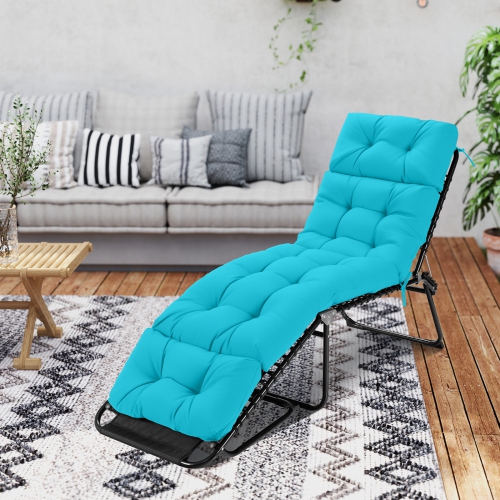 Gymax 73'' Lounge Chaise Cushion Padded Recliner Cushion Indoor Outdoor