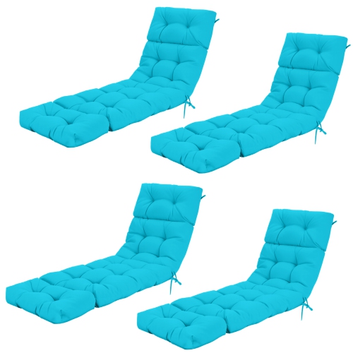 Gymax 4PCS 73'' Lounge Chaise Cushion Padded Recliner Cushion Indoor Outdoor