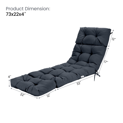 Gymax Set of 4 73'' Lounge Chaise Cushion Padded Recliner Cushion