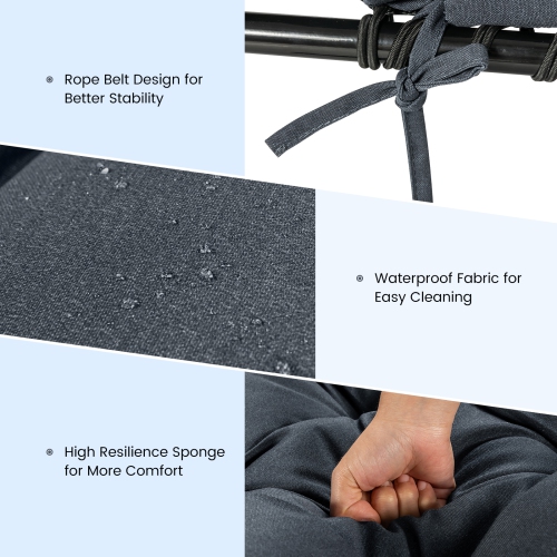 Gymax Set of 4 73'' Lounge Chaise Cushion Padded Recliner Cushion