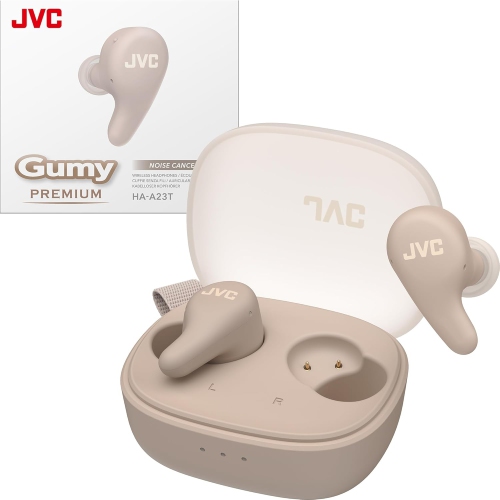 JVC - Gumy Premium True Wireless Earbuds Bluetooth ANC, 26H Battery, Mocha Brown - HA-A23T-T