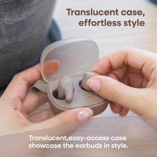 JVC - Gumy Premium True Wireless Earbuds Bluetooth ANC, 26H Battery, Mocha Brown - HA-A23T-T
