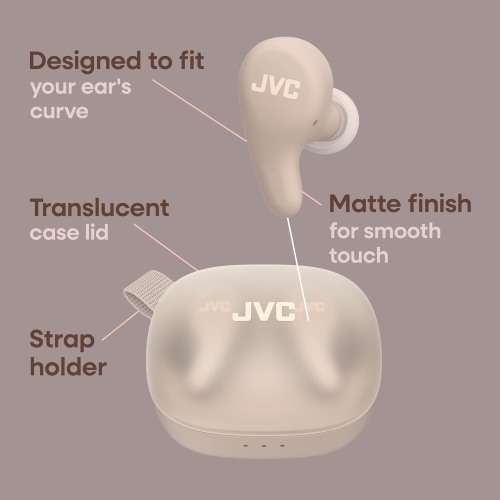 JVC - Gumy Premium True Wireless Earbuds Bluetooth ANC, 26H Battery, Mocha Brown - HA-A23T-T