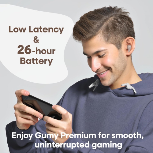 JVC - Gumy Premium True Wireless Earbuds Bluetooth ANC, 26H Battery, Mocha Brown - HA-A23T-T