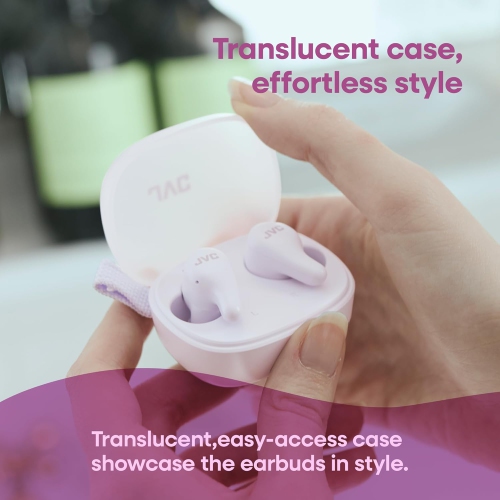 JVC - Gumy Premium True Wireless Earbuds Bluetooth ANC, 26H Battery, Grape Yogurt Purple - HA-A23T-V