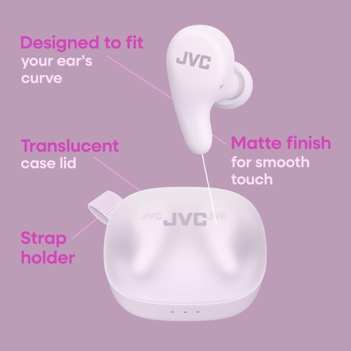 JVC - Gumy Premium True Wireless Earbuds Bluetooth ANC, 26H Battery, Grape Yogurt Purple - HA-A23T-V
