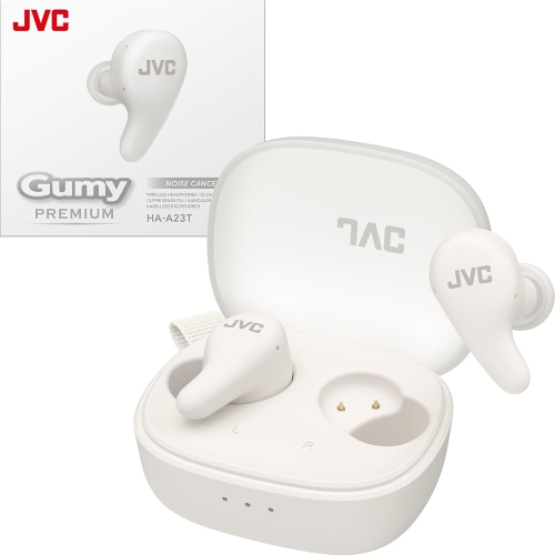 JVC - Gumy Premium True Wireless Earbuds Bluetooth ANC, 26H Battery, Coconut White - HA-A23T-W