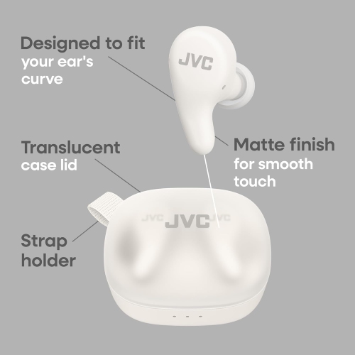 JVC - Gumy Premium True Wireless Earbuds Bluetooth ANC, 26H Battery, Coconut White - HA-A23T-W