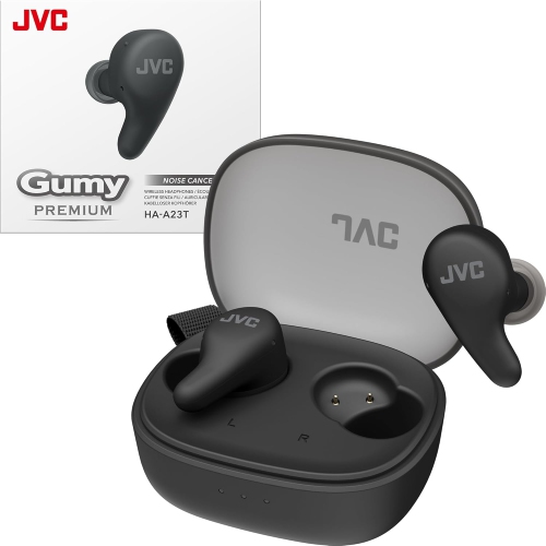 JVC - Gumy Premium True Wireless Earbuds Bluetooth ANC, 26H Battery, Olive Black - HA-A23T-B