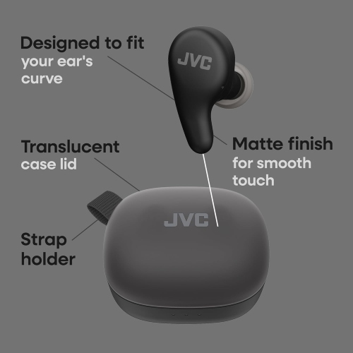 JVC - Gumy Premium True Wireless Earbuds Bluetooth ANC, 26H Battery, Olive Black - HA-A23T-B