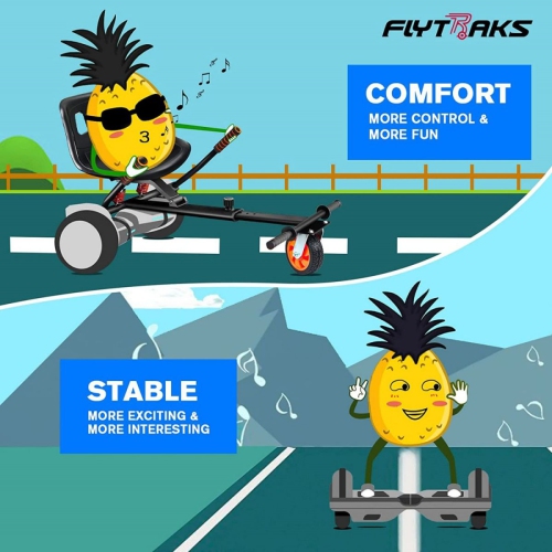 MIHOVER Hoverboard Go Kart with Rear Shock Absorption, Hoverboard Seat Attachment Accessory for 6.5" 8" 10" Hover Board