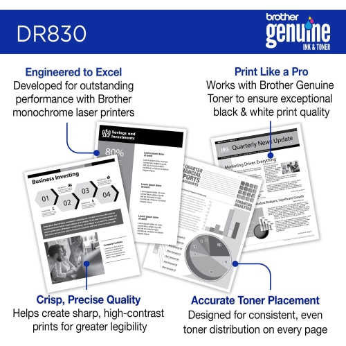 Brother Genuine DR830 Drum Unit for 15,000 Pages