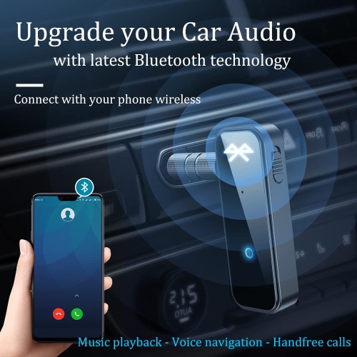 Car Bluetooth Receiver and Transmitter, Portable Bluetooth Audio Receiver with 3.5mm Jack for TV and Speakers
