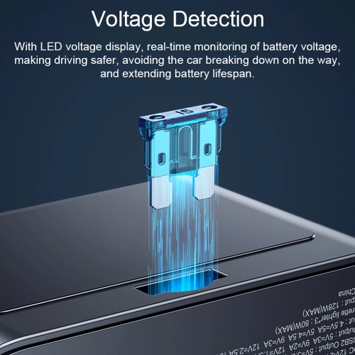 Allume-cigare d'auto 3-en-1 avec ports USB 3,0 et PD, répartiteur d'alimentation 128&nbsp;W 12–24&nbsp;V avec affichage de tension et commutateur