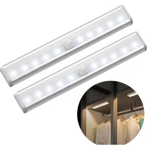2-Pack Under Cabinet Lighting, Indoor Motion Sensor Light, LED Closet Light for Stairs, Wardrobes, and Cabinets