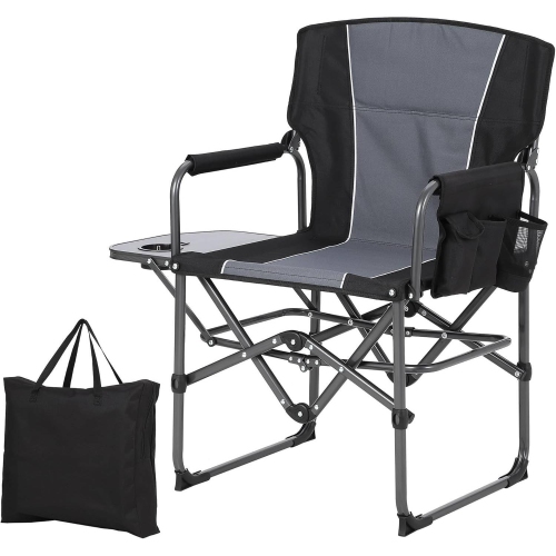 Portable Folding Patio Directors Camping Chair for Outdoor Camping, Sports, Picnic, Black