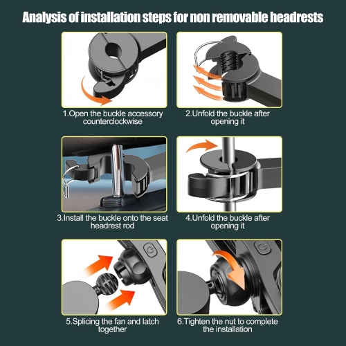 Car Seat Fan - Dual Head Car Rear Exhaust Fan, Dual Rear Headrest Fan | 360° Rotating Air Circulator