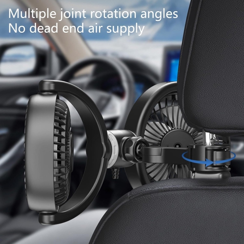 Ventilateur pour siège d'auto - Ventilateur double réglable pour l'intérieur de la voiture | Ventilateur de refroidissement portatif USB avec deux
