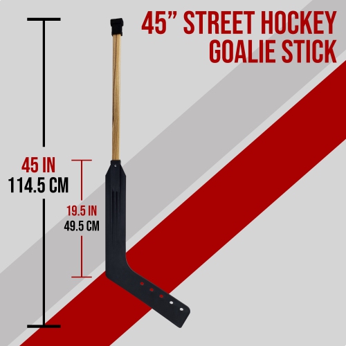 Bâton de gardien de but de hockey de ruelle en 2 pièces : tige en bois et lame droite en plastique pour gardien de but – fabriqué au Canada
