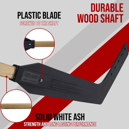 Bâton de gardien de but de hockey de ruelle en 2 pièces : tige en bois et lame droite en plastique pour gardien de but – fabriqué au Canada