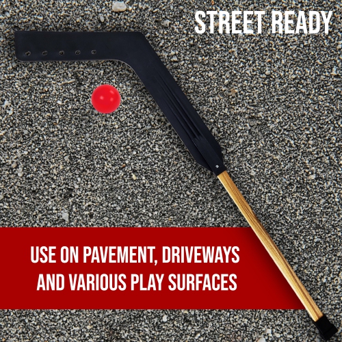 Bâton de gardien de but de hockey de ruelle en 2 pièces : tige en bois et lame droite en plastique pour gardien de but – fabriqué au Canada