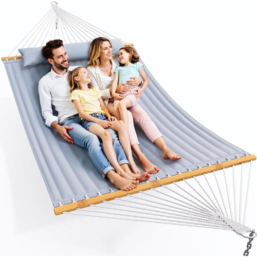 Hamac portatif double sans support pour 2&nbsp;personnes de MIHOVER - Hamac d'extérieur à capacité 500&nbsp;lb pour le camping et la cour