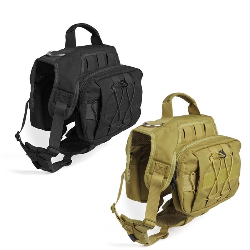 Tactical Pet Backpack - Durable Nylon with Side Pockets, Top Handle and Leash D-Ring - Comfortable and Breathable, Great for Hiking/Camping