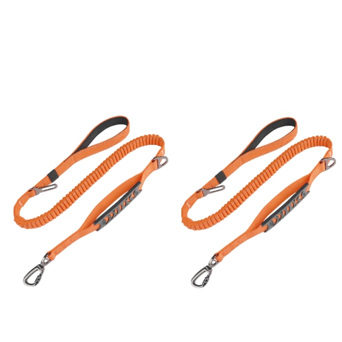 Pet Leash- Elastic Shock Absorption, Car Seat Belt Clip and Highly Reflective Thread, Double Safety Lock, 1.16-1.65M，Suitable for Medium Dogs,