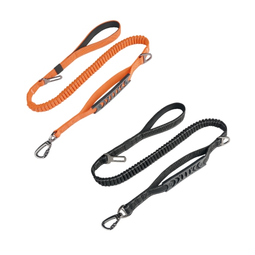 Pet Leash - Elastic Shock Absorption, Reflective Padded Handle, Comes with Car Seat Belt Clip, Adjustable Dog Leash, Suitable for Medium-Sized Dogs