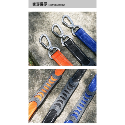 Pet Leash - Elastic Shock Absorption, Reflective Padded Handle, with Car Seat Belt Clip, Adjustable Dog Leash, Suitable for Medium-Sized Dogs and