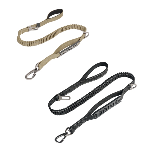 GREEN SCENIC  Pet Leash - Elastic Shock Absorption, Reflective Padded Handle, Comes \w Car Seat Belt Clip, Adjustable Dog Leash, Suitable For