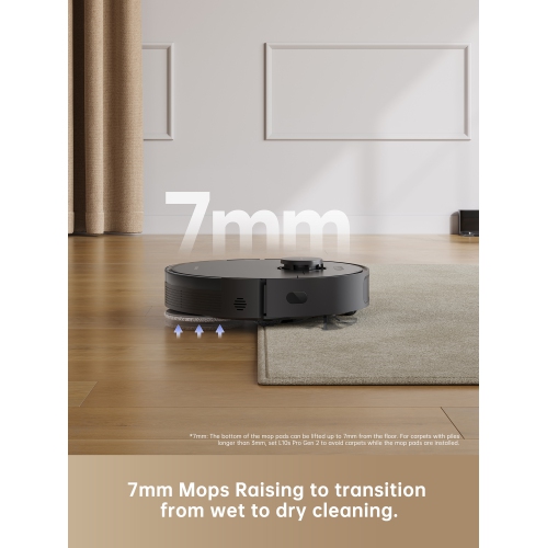 Dreame L10s Pro Gen2 Robot Vacuum and Mop Combo, 7KPa Suction, DuoScrub Mopping,7mm Auto Lifting Mop, Ultrasonic Carpet Detection, All-Rubber Roller