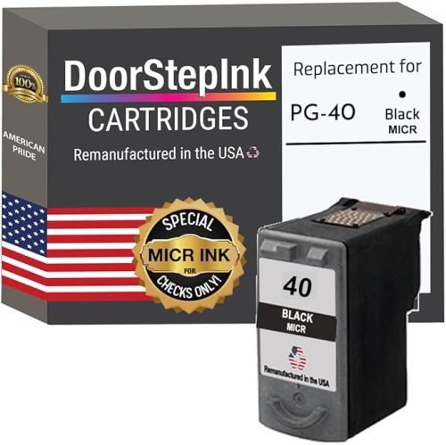 DOORSTEPINK  Brand for Canon Pg-40 Micr Remanufactured In The Usa Ink Cartridge In Black