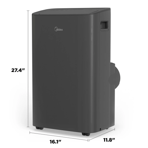 Refurbished Good- Midea 8,000 BTU DOE , 115V, Smart Portable Air Conditioner, 350 Sq.Ft. MAP08S1XWGR-T, Gray