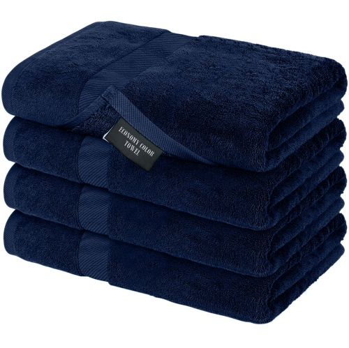 Canadian Linen Economy – Ensemble de serviettes de bain, 4 serviettes de bain 27 x 54&nbsp;po 100 % coton couleur éponge doux absorbant, léger,