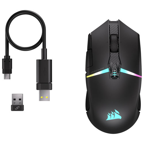 Souris de jeu optique sans fil de 26 000 ppp Nightsabre de Corsair - Noir