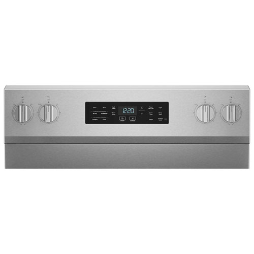 Cuisinière électrique autonome à 5 éléments avec four autonettoyant et friture à l'air chaud de 5,3 pi³ 30 po de Whirlpool - Acier inoxydable