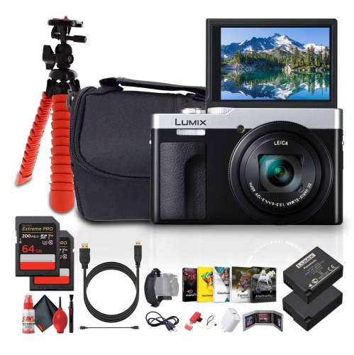 PANASONIC  Tz99 Point And Shoot Compact Travel Digital Camera (Silver) - Bundle