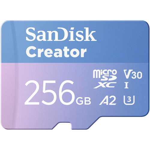 Carte mémoire microSD 256 Go 190 Mo/s Creator de SanDisk
