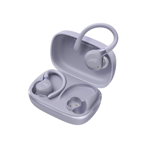 JVC – Écouteurs boutons sport sans fil avec suppression active du bruit, mode ambiant, crochets auriculaires, batterie 30&nbsp;h, IPX5, Bluetooth