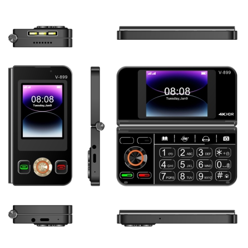 SOYES V-899, 32MB+64MB, 2.4 inch + 2.8 inch Display MTK6261D CPU, BT 3.0, Network: 2G, Dual SIM