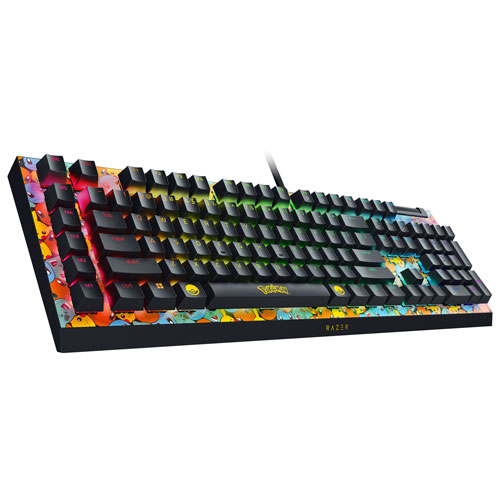 Clavier de jeu rétroéclairé pleine grandeur à commutateurs mécaniques verts BlackWidow V4X Pokémon de Razer