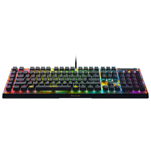 Clavier de jeu rétroéclairé pleine grandeur à commutateurs mécaniques verts BlackWidow V4X Pokémon de Razer