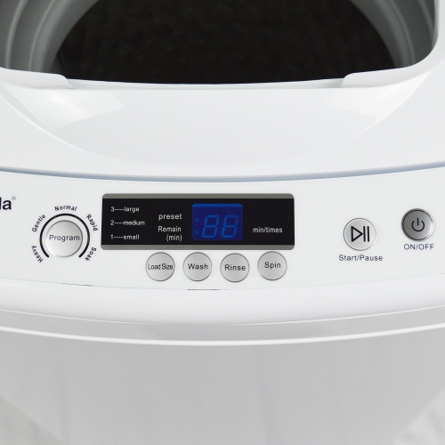 Panda 0.9 Cu. Ft. Portable Top-Load Washing Machine – 6.6 lb Capacity, Fully Automatic, Stainless Steel Drum, Built-In Drain Pump – Compact Washer