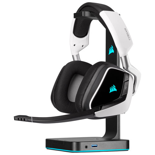 Casque de jeu sans fil Void RGB Elite de Corsair pour PS4/PC - Blanc